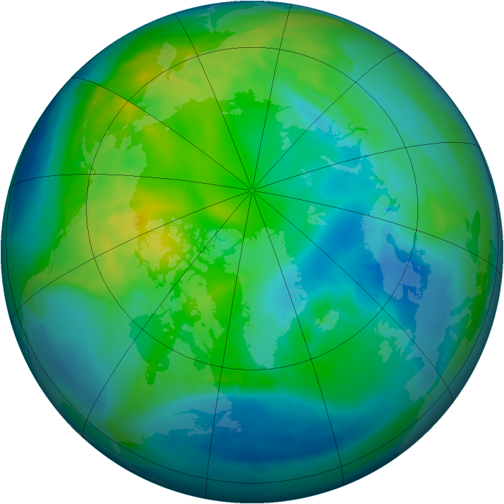 Arctic ozone map for 01 November 2014